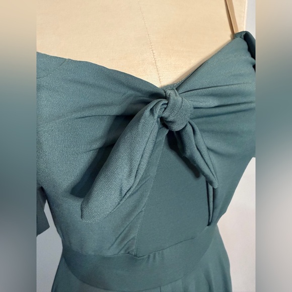 Weissman Contemporary Dance Costume Dress Teal w Buttons - Picture 11 of 11